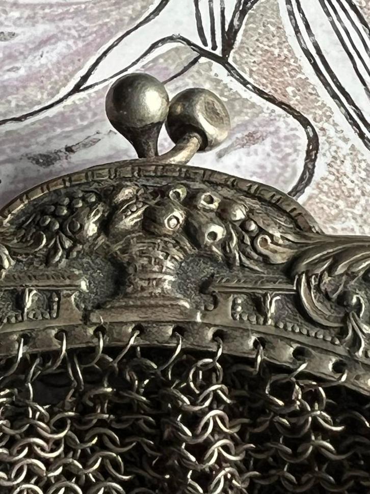 Antiek Alpaca  Tasje, Antiek en Kunst, Antiek | Goud en Zilver, Zilver, Ophalen of Verzenden