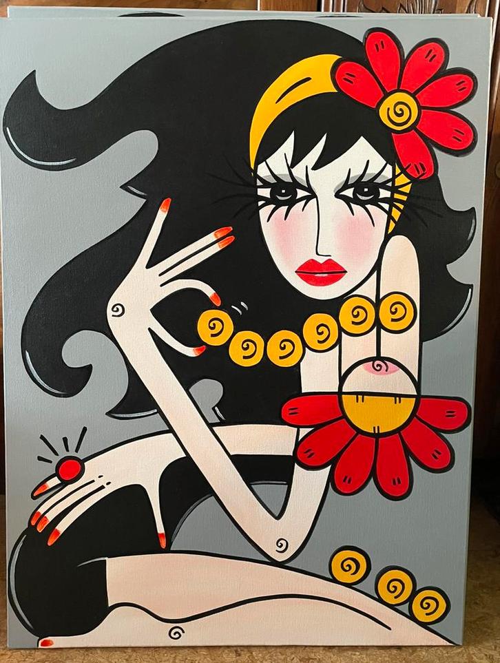 Tetiana Gorbachenko abstract erotisch drieluik, Antiek en Kunst, Kunst | Schilderijen | Modern, Ophalen