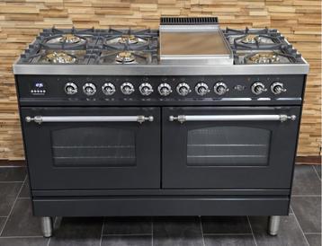 Luxe Fornuis Boretti 120cm antraciet rvs 2 300 ovens beschikbaar voor biedingen