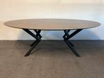 Ovale eettafel HPL roest print 220x120, 100 tot 150 cm, 200 cm of meer, Ophalen of Verzenden, Zo goed als nieuw