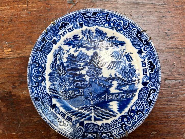 Antiek Blauw Wit Porseleinen Bord Chinees Landschap Decorati, Antiek en Kunst, Antiek | Porselein, Ophalen