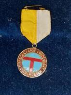 Medaille Lourdes Geëmailleerd bedevaartmedaille Franciscaans, Verzamelen, Ophalen of Verzenden, Gebruikt, Stad of Land, Speldje of Pin