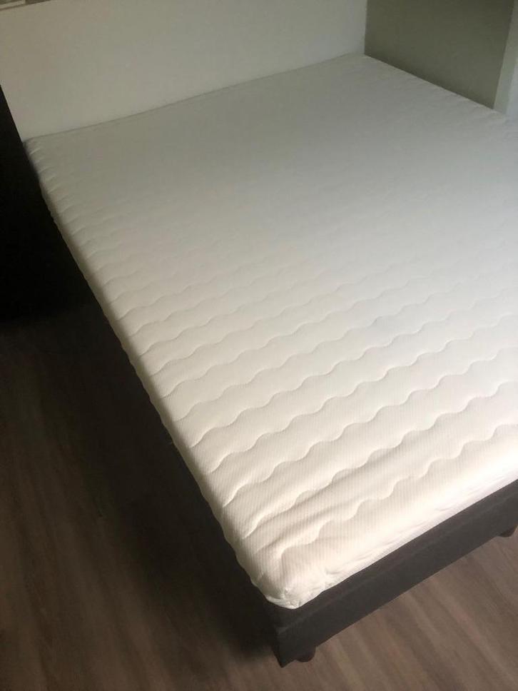 Boxspring 200x160, Huis en Inrichting, Slaapkamer | Boxsprings, Gebruikt, 160 cm, 200 cm, Tweepersoons, Grijs, Ophalen
