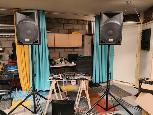 Set PA met versterker, 2 stuks draaitafel met mixer, Muziek en Instrumenten, Versterkers | Keyboard, Monitor en PA, Zo goed als nieuw