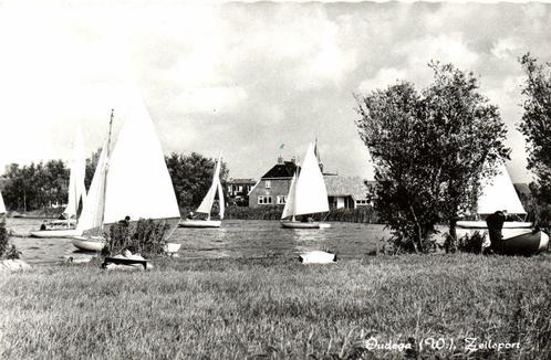 Oudega [W.], Zeilsport - zeilboten - gezicht op Oudega - 196, Verzamelen, Ansichtkaarten | Nederland, Gelopen, Overijssel, Ophalen of Verzenden