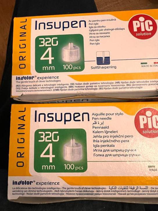 Insupen 32G 4mm insulinepennen doosjes 100stuks, Diversen, Verpleegmiddelen, Verzenden