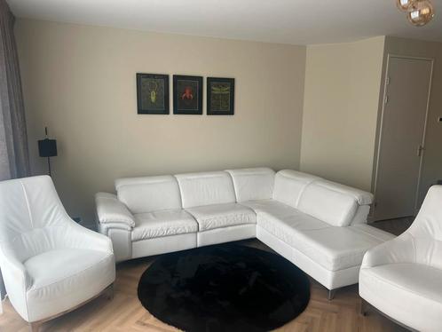 Leren hoekbank + 2 fauteuils Chateau d’Ax – topkwaliteit!, Huis en Inrichting, Banken | Sofa's en Chaises Longues, Zo goed als nieuw