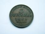 Duitse Staten - PRUISSEN.  3 Pfennig - 1869 C, Verzenden, Duitsland, Losse munt