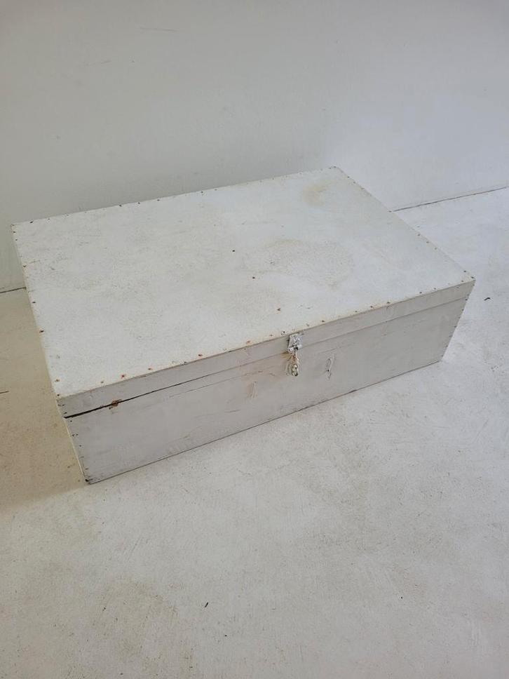 Houten brocante opbergkist / Speelgoedkist, Huis en Inrichting, Woonaccessoires | Kisten, Gebruikt, Minder dan 50 cm, Minder dan 50 cm