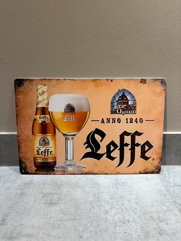 Mancave Bar Café Wanddecoratie metalen bordje Leffe bier, Verzamelen, Merken en Reclamevoorwerpen, Zo goed als nieuw, Reclamebord
