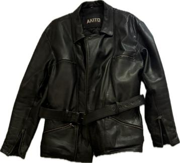 Te koop leren motorjas AKITO en motorbroek  beschikbaar voor biedingen