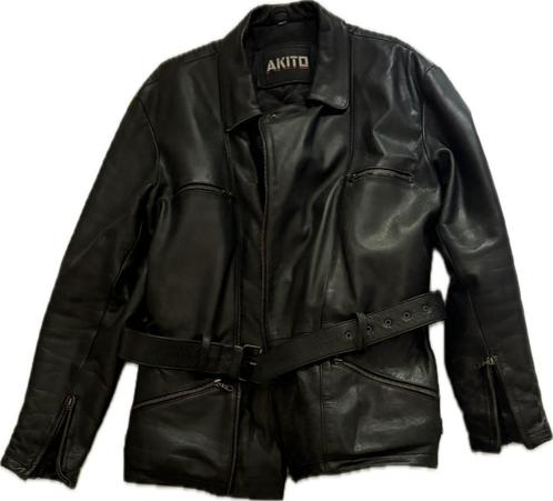 Te koop leren motorjas AKITO en motorbroek, Motoren, Kleding | Motorkleding, Jas | leer, Heren, Tweedehands, Ophalen of Verzenden