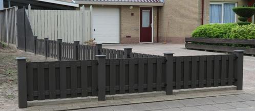 Lage tuinschermen, tuinhek met dubbele planken van composiet, Tuin en Terras, Tuinhekken en Hekwerk, Nieuw, Tuinhek, Kunststof