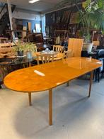 Ovale uitschuifbare houten eettafel, Huis en Inrichting, Tafels | Eettafels, Ophalen, Gebruikt, 100 tot 150 cm, Eikenhout