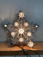 Vintage zilver tinsel tree topper piek verlicht, Diversen, Kerst, Ophalen of Verzenden, Gebruikt