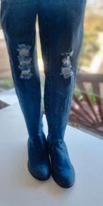 Spijkerstofoverknee laarzen, Hoge laarzen, Nieuw, Verzenden, Blauw