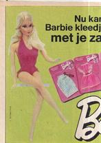 Retro reclame 1974 Mattel Barbie pop 6 lieve kledingsetjes, Ophalen of Verzenden