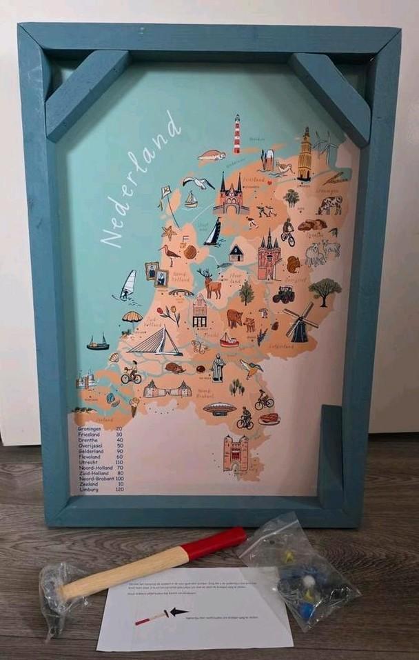 Groot Houten Knikkerspel - Compleet - Nieuw, Hobby en Vrije tijd, Gezelschapsspellen | Overige, Nieuw, Ophalen of Verzenden