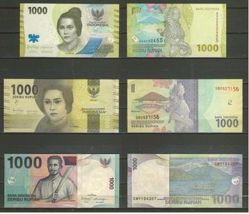 Indonesië Indonesia 3x 1000 Rupiah 2013/16/22 UNC Biljet r-5 beschikbaar voor biedingen