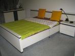 Tweepersoons bed, Ophalen, Strak, Wit, Tweepersoons