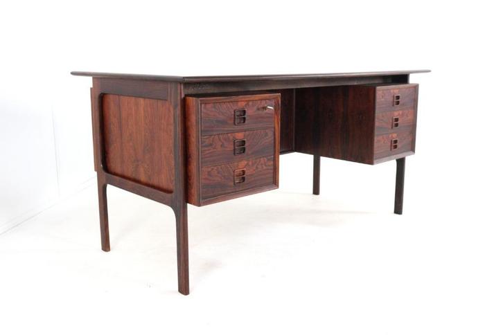 Vintage Bureau Brouer mobelfabrik Deens palissander, Huis en Inrichting, Bureaus, Zo goed als nieuw, Bureau, Ophalen of Verzenden