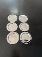 Zes verzilverde onderzetters, Ophalen of Verzenden, Gebruikt, Glas of Kopje