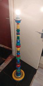 Regenboog Vloerlamp Hout (Lees Tekst), Huis en Inrichting, Lampen | Vloerlampen, Ophalen, Gebruikt, 100 tot 150 cm, Regenboog