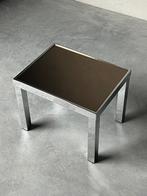 Vintage chroom bijzettafeltje, Ophalen, Zo goed als nieuw, 25 tot 50 cm, Rond