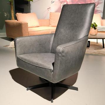 NIEUW: Baenks Draaifauteuil 5th avenue Grijs Leer beschikbaar voor biedingen