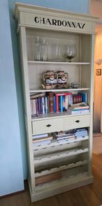 Houten wijnkast wit boekenkast buffetkast Riviera Maison, Brocante Riviera Maison, Gebruikt, Nvt, 25 tot 50 cm