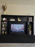 Woodz TV Wandmeubel Zwart, Ophalen, Gebruikt, 200 cm of meer, 200 cm of meer