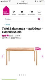 Teak houten tafel met 6 stapelstoelen, Tuin en Terras, Tuinsets en Loungesets, Ophalen, Gebruikt, Eettafel, 6 zitplaatsen