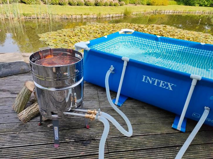 Zwembad verwarming RVS houtgestookt, Tuin en Terras, Zwembaden, Nieuw, Opzetzwembad, Minder dan 80 cm, Minder dan 200 cm, Minder dan 200 cm