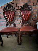 4 Italiaanse barok eetkamer stoelen leder, Ophalen