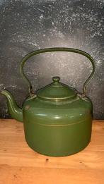 Emaille donkergroene koffie kan, Ophalen