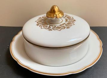 Elegante Vintage Botervloot met Goudkleurige Details beschikbaar voor biedingen