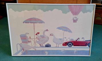 Vintage lithografie Gloria Eriksen SINGLE'S POND beschikbaar voor biedingen