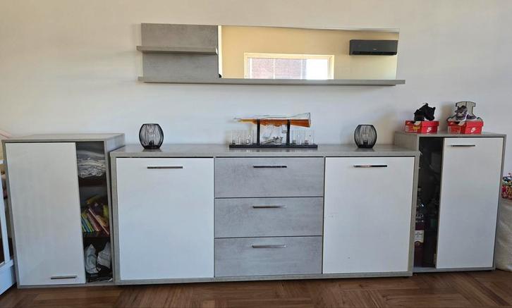 7 delige woonkamer set betonlook, Huis en Inrichting, Complete inboedels, Ophalen