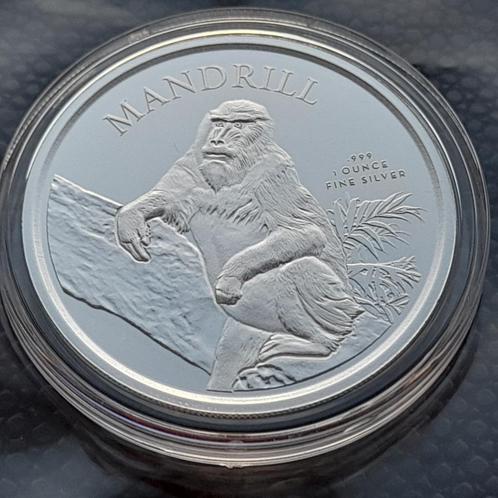 2021 Cameroon 1 oz silver Mandrill BU, Postzegels en Munten, Munten | Afrika, Overige landen, Zilver, Ophalen of Verzenden
