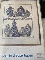 BORDUURPAKKET PERMIN OF COPENHAGEN CHINA BLUE, Verzenden, Nieuw, Handborduren, Borduurpakket