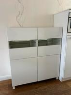 Ikea vitrinekast wit 4-deurs, Huis en Inrichting, Ophalen, 50 tot 100 cm, Zo goed als nieuw, 150 tot 200 cm