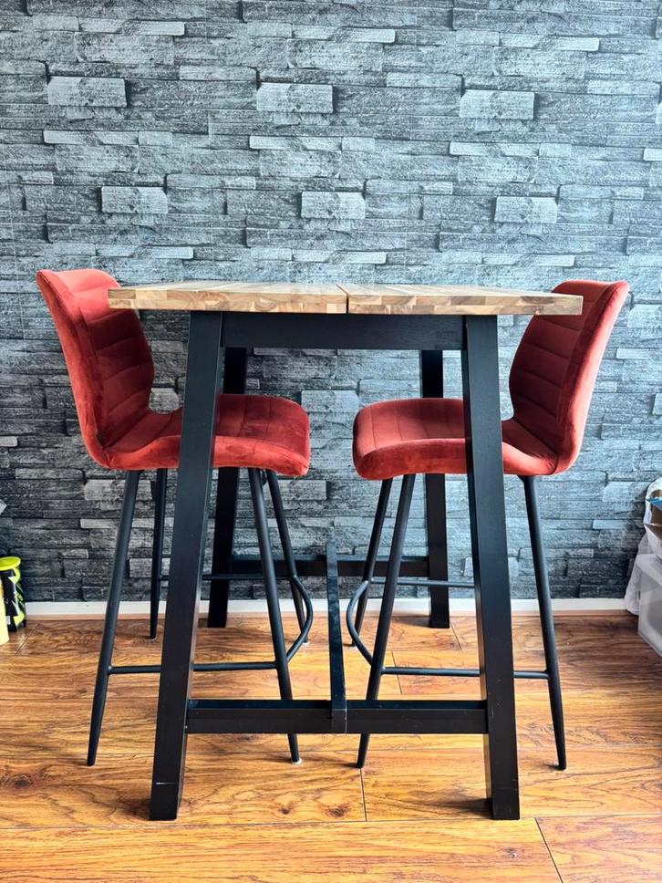 Bartafel + 2 stoelen, Huis en Inrichting, Barren, Zo goed als nieuw, Ophalen