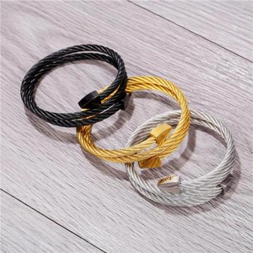 Stalen Heren Kabel Armband   beschikbaar voor biedingen