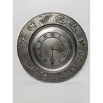 # Sterrenbeeld wandklok van tin. Italy pewter, Ophalen of Verzenden