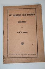 Het beginsel der wijsheid, Unie-rede van Dr G.A. Wumkes 1924, Boeken, Ophalen of Verzenden, Gelezen, Christendom | Protestants
