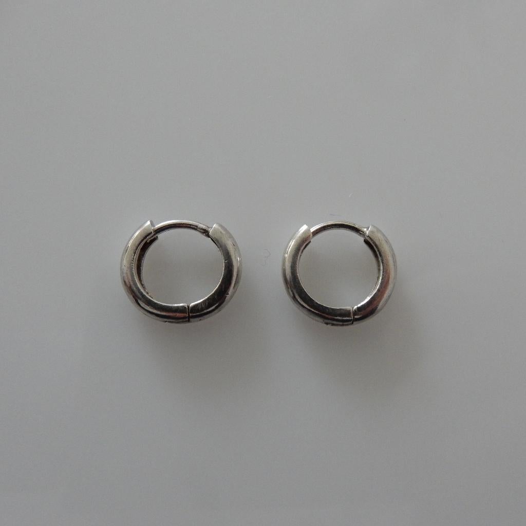 Zilveren creolen, 12 - 13 mm doornede, Ophalen of Verzenden, Gebruikt, Zilver, Zilver