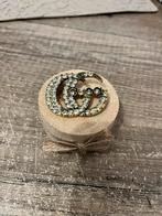 Goudkleurige broche met strass steentjes, Sieraden, Tassen en Uiterlijk, Broches, Overige materialen, 4 tot 7 cm, Verzenden, Zo goed als nieuw