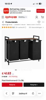 Wasmand zwart, Ophalen, Zo goed als nieuw, Rond, Kunststof