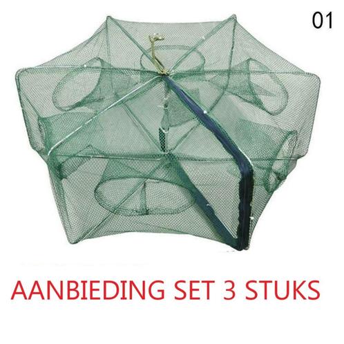 fuiken set 3 stuks AANBIEDING vang rivierkreeft vis, Watersport en Boten, Hengelsport | Algemeen, Nieuw, Net of Fuik, Ophalen of Verzenden