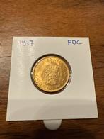 1917 Gouden 10 Gulden Wilhelmina - FDC, Postzegels en Munten, Munten | Nederland, Koningin Wilhelmina, Losse munt, 10 gulden, Goud